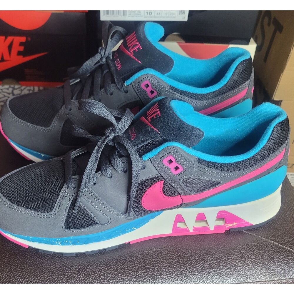 Nike Air Stab Black Pink Blue Gray Size 10 Men's 312451-004 Retro Running Shoes